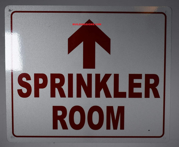 Sprinkler Room with Arrow UP Sign,