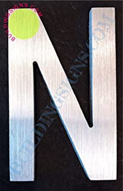 SIGNS Aluminum Letter N Sign (Brush Silver,Double