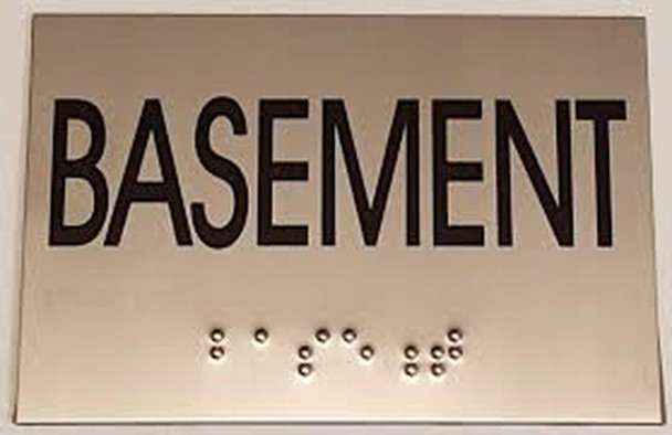 SIGNS BASEMENT Sign -Tactile Signs BRAILLE-STAINLESS