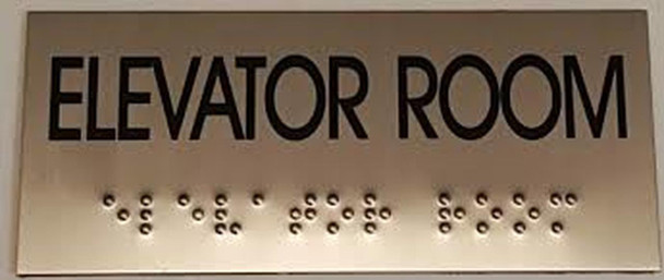 ELEVATOR ROOM SIGN- BRAILLE-STAINLESS STEEL