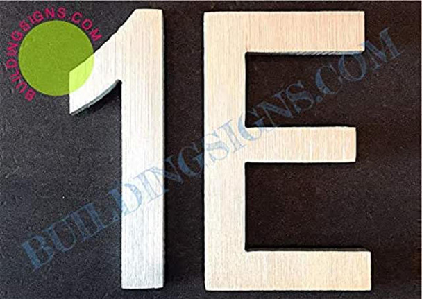 Apartment Number 1E Sign (Brush Silver,Double