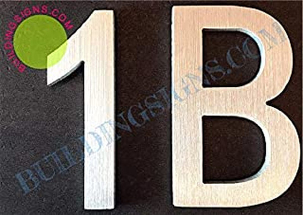 Apartment Number 1B Sign (Brush Silver,Double