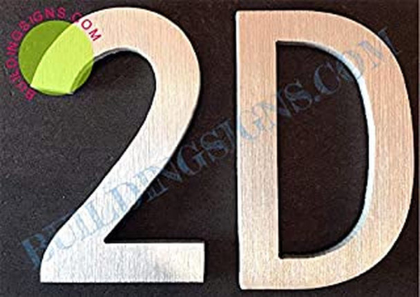 SIGNS Apartment Number 2D Sign (Brush Silver,Double