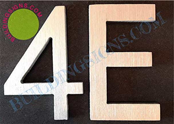 SIGNS Apartment Number 4E Sign (Brush Silver,Double