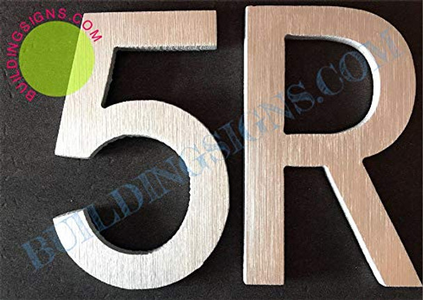 SIGNS Apartment Number 5R Sign (Brush Silver,Double