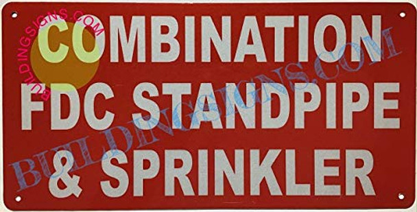Combination FDC Standpipe and Sprinkler Sign(Aluminium