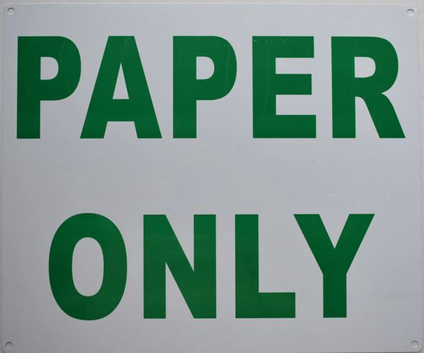 SIGNS PAPER ONLY SIGN- WHITE