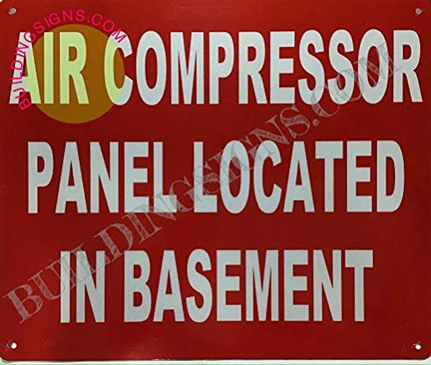 SIGNS AIR Compressor Panel Located in Basement