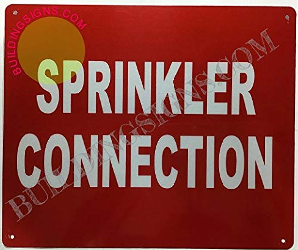 Sprinkler Connection Sign (Aluminium Reflective, RED