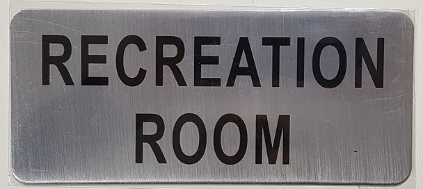 SIGNS RECREATION ROOM SIGN (BRUSH ALUMINIUM, 3.5X8