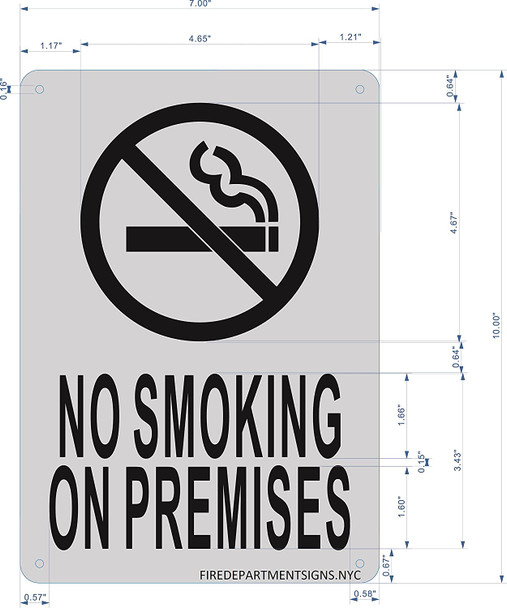 NO Smoking ON Premises Sign