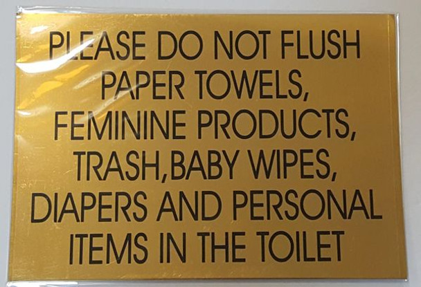 TOILET SIGN- GOLD ALUMINUM-(ref062020)