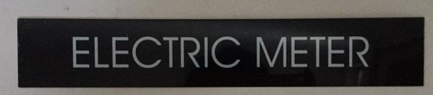 Electric Meter Sign (Black Aluminum,2x11.75)-(ref062020)