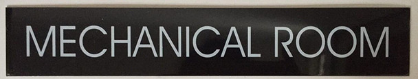 Mechanical Room Sign (Black Aluminum 2X11.75)-(ref062020)