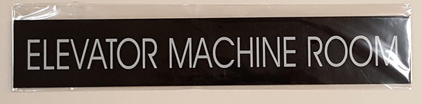 SIGNS ELEVATOR MACHINE ROOM SIGN (BLACK ALUMINUM