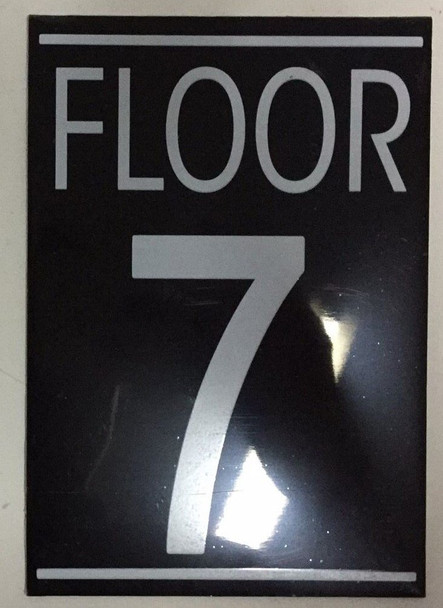 FLOOR 7 SIGN (BLACK 5.75X4)-(ref062020)