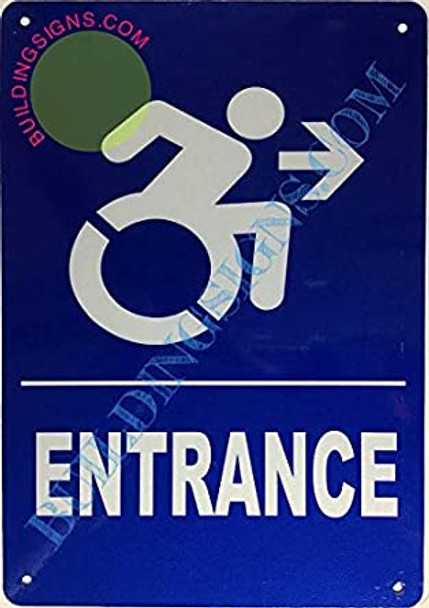 SIGNS Entrance Right Arrow Sign (Aluminium-Rust Free,Blue,