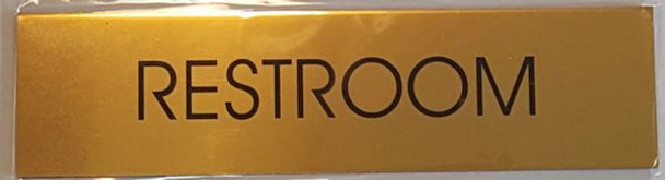 RESTROOM SIGN (GOLD ALUMINUM 2 X