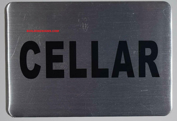 Cellar Floor Sign (Silver, Aluminium, 4X5.75)-Delicato