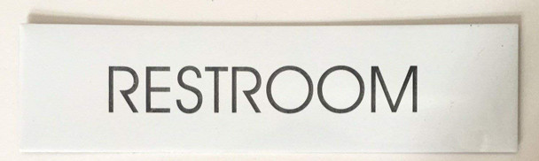 RESTROOM SIGN (WHITE ALUMINUM 2 X7.75