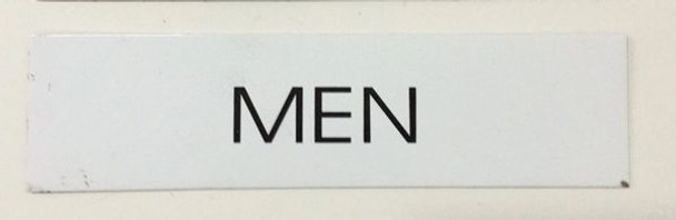 Toilet Men sign (wHITE ALUMINIUM 2X7.75)-(ref062020)