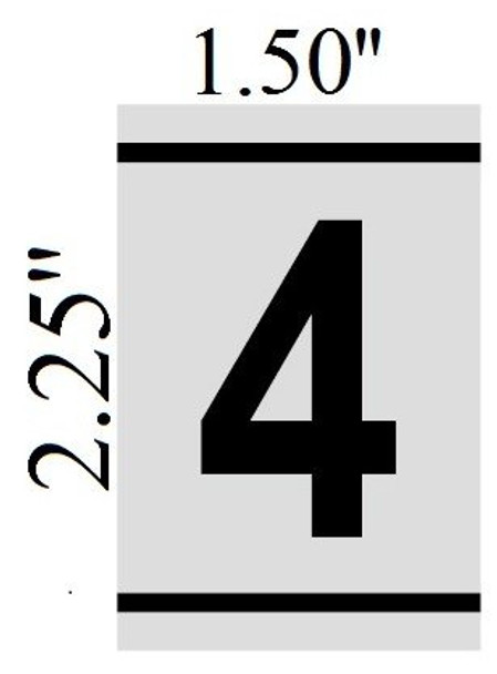 NUMBER SIGN -4 -BRUSHED ALUMINUM