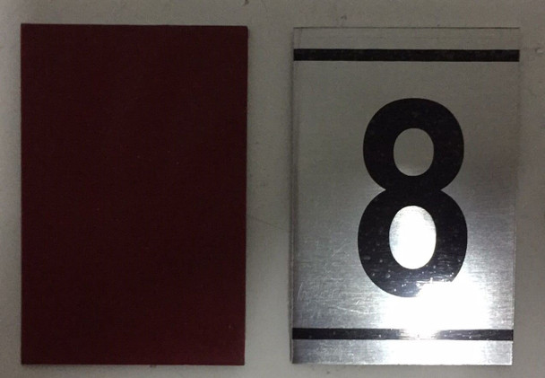 SIGNS NUMBER SIGN -8-BRUSHED ALUMINUM