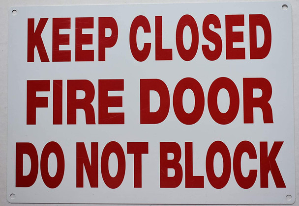 FIRE DOOR DO NOT BLOCK SIGN