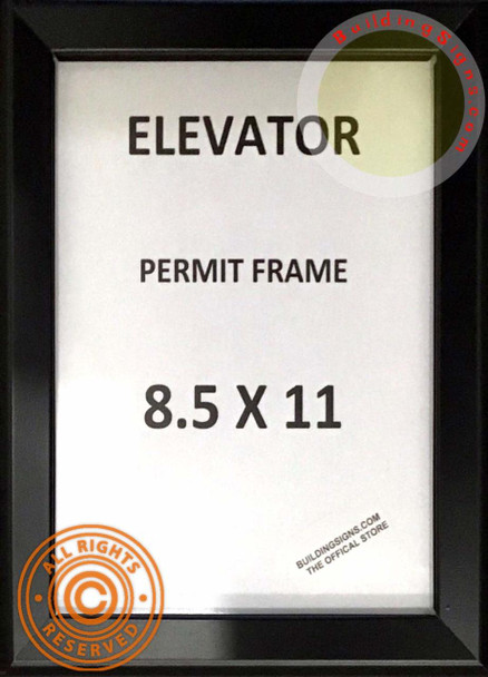 Elevator Permit Frame 8.5x11 (Black, Heavy