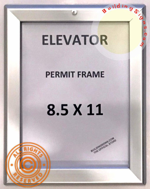 Elevator Permit Frame 8.5x11 (Lockable !!!,