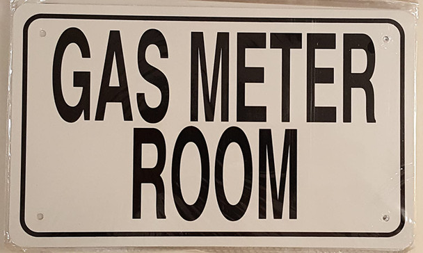 GAS METER ROOM SIGN (White 6x10