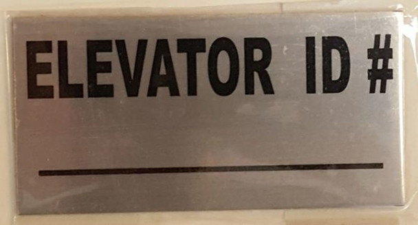 ELEVATOR ID SIGN -BRUSHED ALUMINUM (4X4,