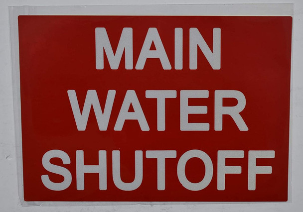 Main Water Shut-Off Sticker (Reflective,1 Unit,