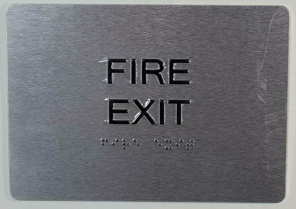 SIGNS FIRE EXIT Sign with Tactile Text