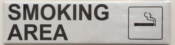 SMOKING AREA SIGN (WHITE ,ALUMINIUM 2