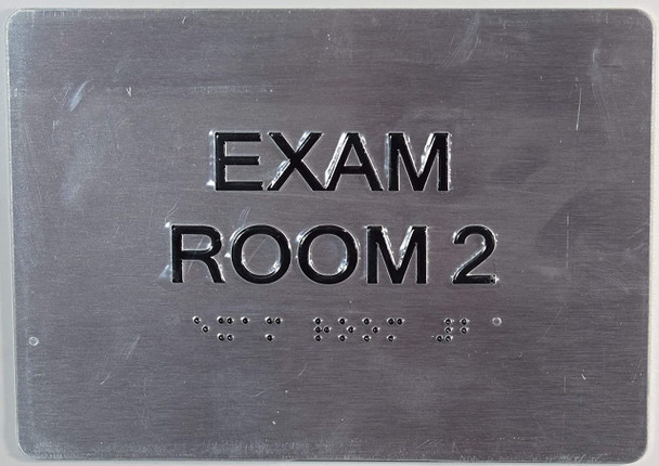 EXAM Room 2 Sign with Tactile