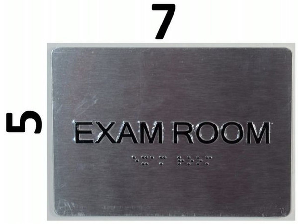 EXAM Room Sign with Tactile Text and Braille Sign