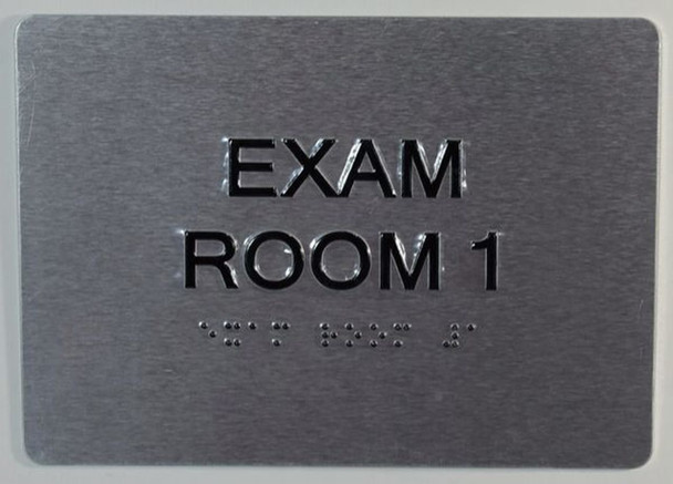 EXAM Room 1 Sign with Tactile