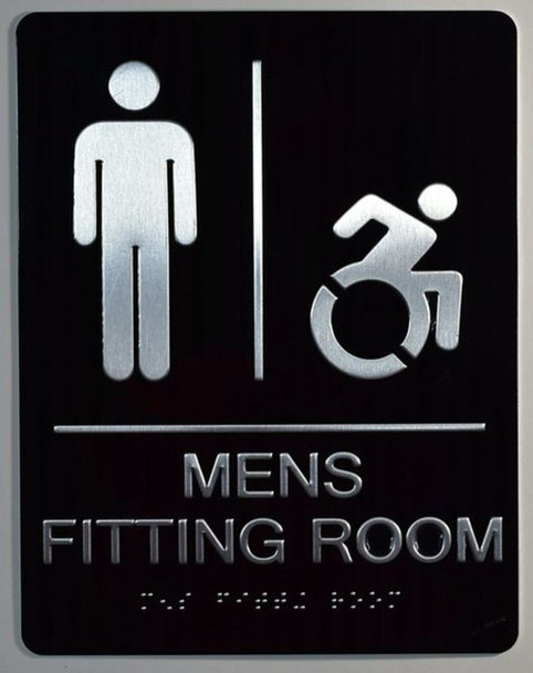 SIGNS Mens accessible Fitting Room Sign -Tactile