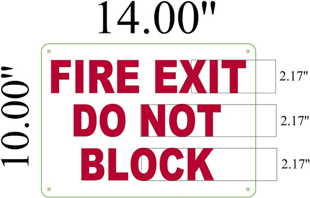 FIRE EXIT DO NOT BLOCK SIGN
