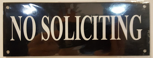 NO SOLICITING T BLACK SIGN (