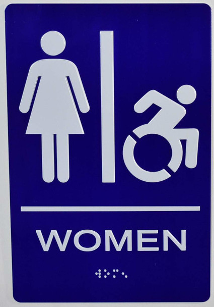Woman Restroom accessible Sign -Tactile Signs