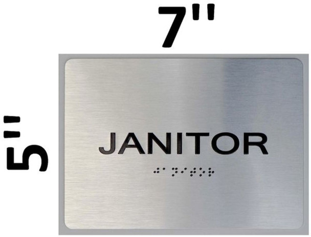 SIGNS Janitor ADA Sign -Tactile