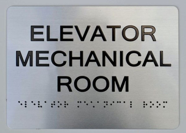 Elevator Mechanical Room ADA-Sign -Tactile Signs