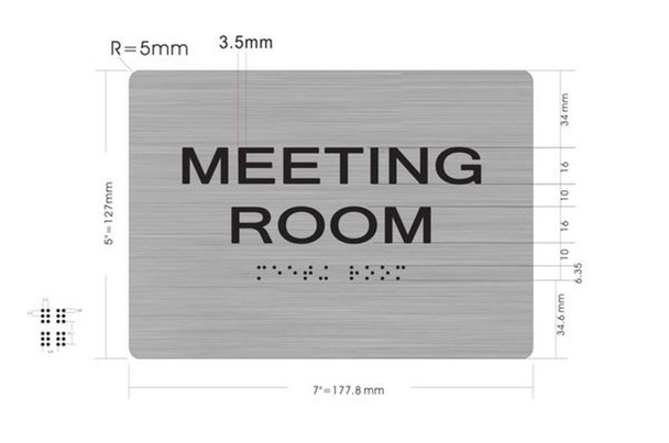 SIGNS Meeting Room ADA-Sign -Tactile Signs (Aluminium,