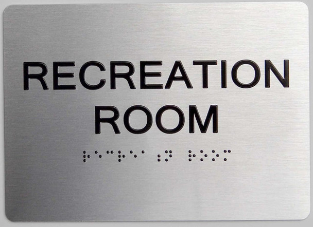 SIGNS Recreation Room ADA-Sign -Tactile Signs (Aluminium,