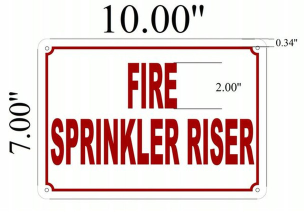 Fire Sprinkler Riser Sign