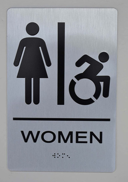 NYC Women Accessible Restroom Sign -Tactile