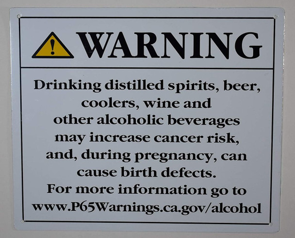 SIGNS California Prop 65 Alcohol Warning Sign