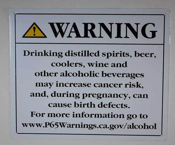 California Prop 65 Alcohol Warning Sign-The